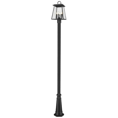 Z-Lite Broughton Black Post Light by Z-Lite 521PHBR-519P-BK