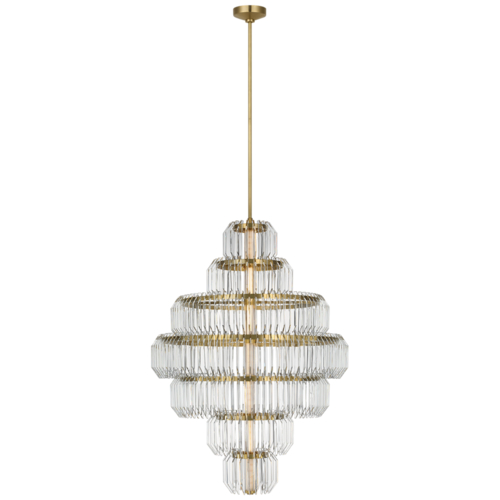 Killarney 32-Inch Layered Chandelier in Natural Brass by VC Signature