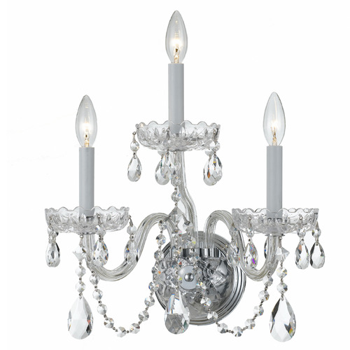 Crystorama Lighting Traditional Crystal Polished Chrome Sconce