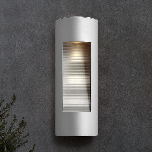 Hinkley Modern LED Outdoor Wall Light with Etched in Titanium Finish 1660TT-LED