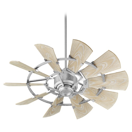 Quorum Lighting Windmill Galvanized Ceiling Fan Without Light by Quorum Lighting 194410-9