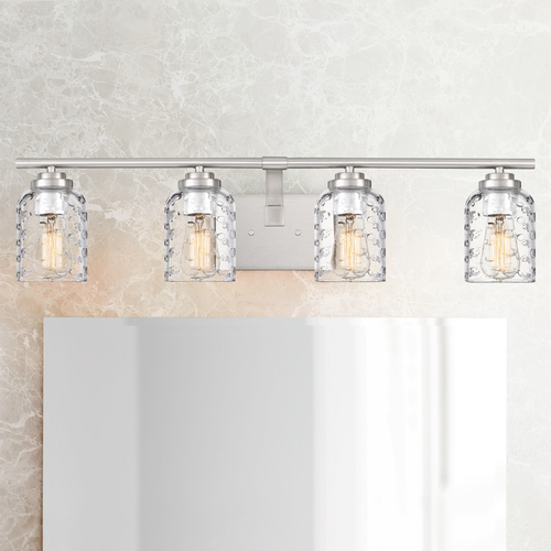 Quoizel Lighting Cristal Brushed Nickel 4-Light Bathroom Light CRI8604BN