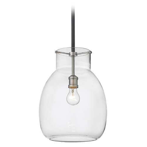 Bella Matte Black & Brushed Nickel Pendant by Z-Lite