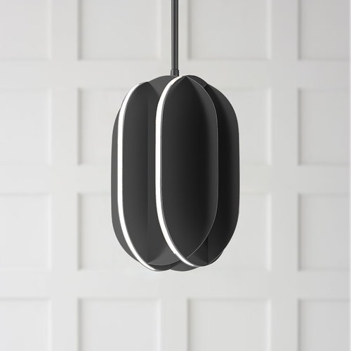 Interval LED Small Ellipse Pendant in Black by ET2 Lighting