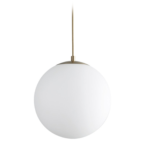 Luna 12-Inch LED Globe Pendant in Aged Brass by Oxygen Lighting