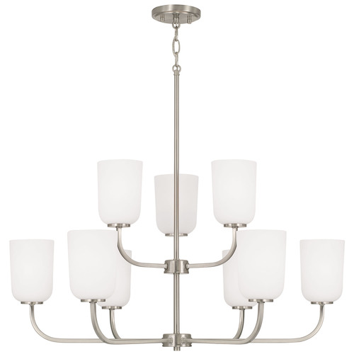 HomePlace by Capital Lighting Lawson 9-Light Chandelier in Nickel by HomePlace by Capital Lighting 448891BN-542