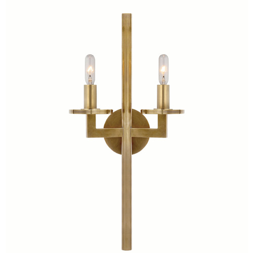 Visual Comfort Signature Collection Kelly Wearstler Liaison Double Sconce in Brass by VC Signature KW2201AB