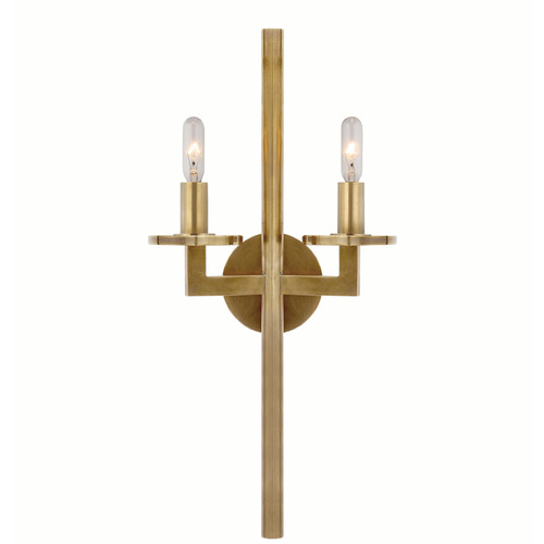 Visual Comfort Signature Collection Kelly Wearstler Liaison Double Sconce in Brass by VC Signature KW2201AB