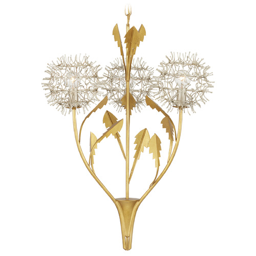 Currey and Company Dandelion Silver Leaf / Silver / Gold Leaf Chandelier
