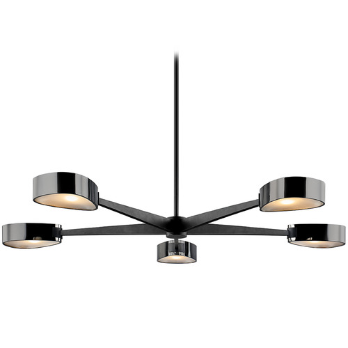 Troy Lighting Allisio Textured Black & Black Chrome Chandelier