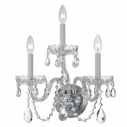 Crystorama Lighting Crystorama Lighting Traditional Crystal Polished Chrome Sconce 1033-CH-CL-SAQ