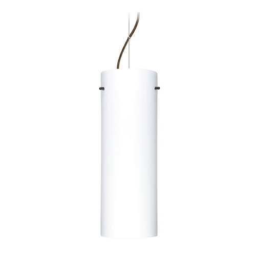 Modern Pendant Light White Glass Bronze by Besa Lighting