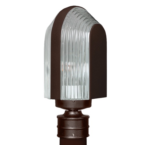Ribbed Glass Post Light Bronze Costaluz by Besa Lighting