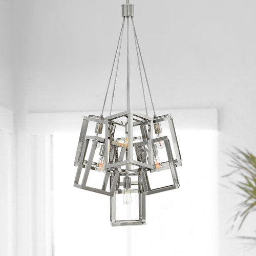 Ensemble 46.50-Inch Cluster Chandelier in Polished Nickel by Fredrick Ramond