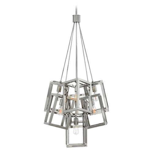 Fredrick Ramond Ensemble 46.5-Inch High Large Cluster Chandelier in Polished Nickel FR42448PNI