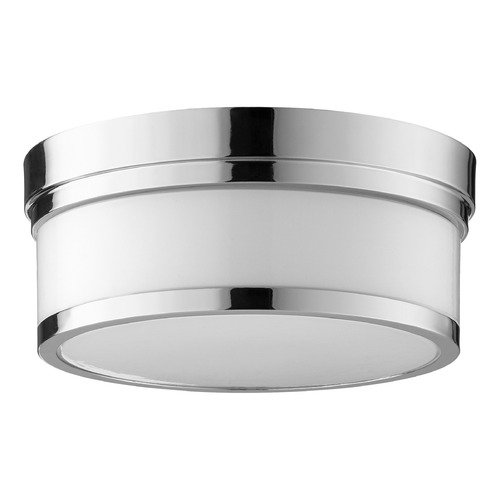 Celeste 12-Inch Flush Mount in Polished Nickel with Opal Glass by Quorum Lighting