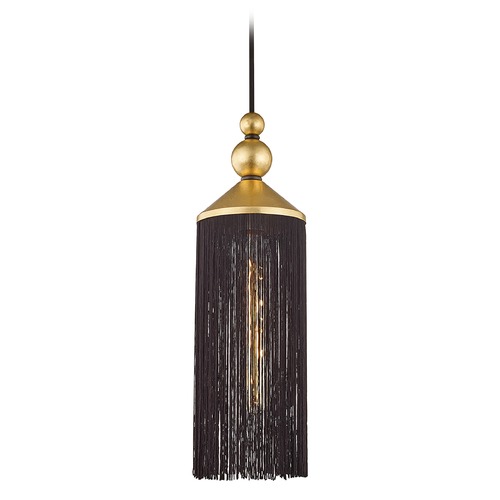 Mitzi by Hudson Valley Scarlett Gold Leaf Pendant by Mitzi by Hudson Valley H300701-GL/BK