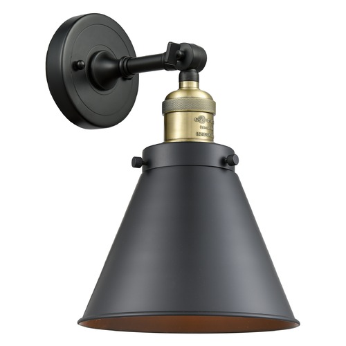 Innovations Lighting Innovations Lighting Appalachian Black Antique Brass Sconce 203-BAB-M13-BK