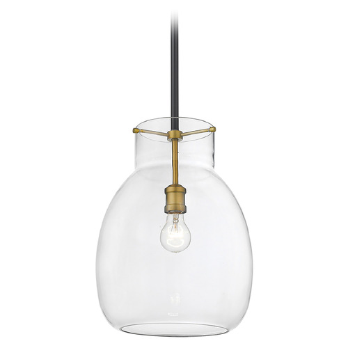 Z-Lite Bella Matte Black & Olde Brass Pendant by Z-Lite 476P-ROD-MB-OBR