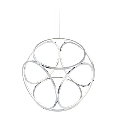 Glenview 24-Inch Round LED Pendant in Chrome by Eurofase Lighting