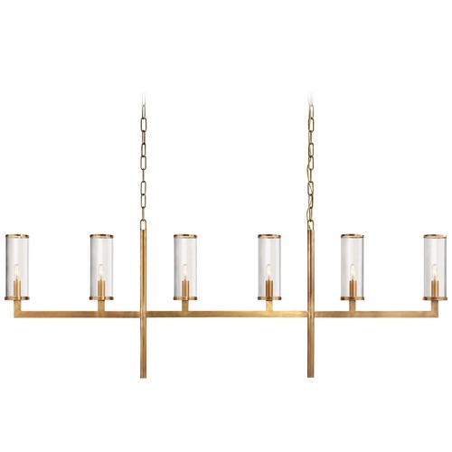 Visual Comfort Signature Collection Kelly Wearstler Liaison Linear Chandelier in Brass by Visual Comfort Signature KW5203ABCG