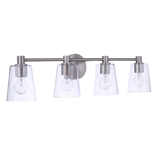 Craftmade Lighting Emilio Brushed Polished Nickel Bathroom Light by Craftmade Lighting 12633BNK4