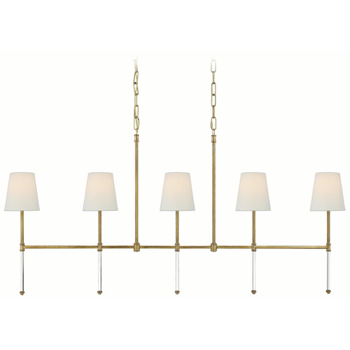 Visual Comfort Signature Collection Suzanne Kasler Camille Hand-Rubbed Antique Brass Island Light