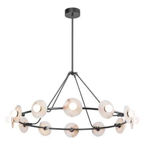 Alora Lighting Dahlia 46.50-Inch LED Alabaster Chandelier in Bronze by Alora Lighting CH346046UBAR