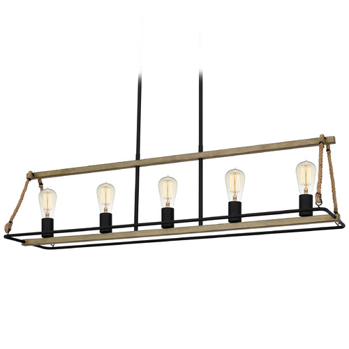 Quoizel Lighting Oak Park Matte Black Island Light