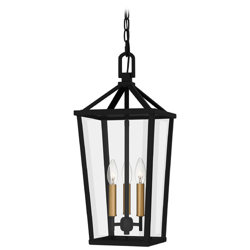 Quoizel Lighting Hull Matte Black Pendant Light with Rectangle Shade