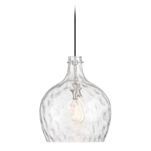 Meridian Brushed Nickel Pendant Light with Bowl / Dome Shade