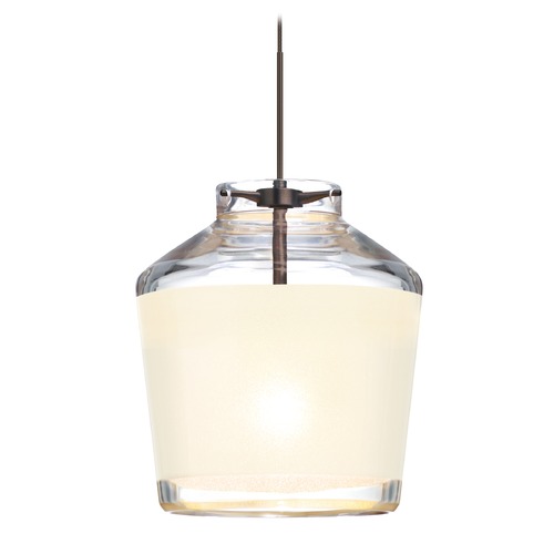 Besa Lighting Besa Lighting Pica Bronze LED Mini-Pendant Light with Urn Shade 1XT-PIC6WH-LED-BR