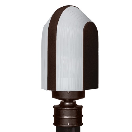 Frosted Ribbed Glass Post Light Bronze Costaluz by Besa Lighting