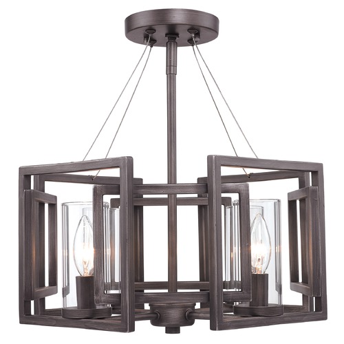 Golden Lighting Marco Gunmetal Bronze Semi-Flush Mount by Golden Lighting 6068-SF GMT