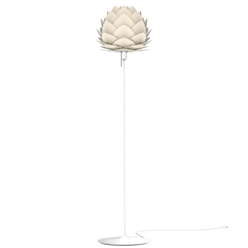 UMAGE White Torchiere Lamp with Pearl White Metal Shade 2128_4037