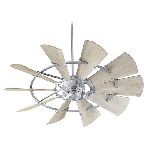 Windmill Galvanized Ceiling Fan Without Light by Quorum Lighting