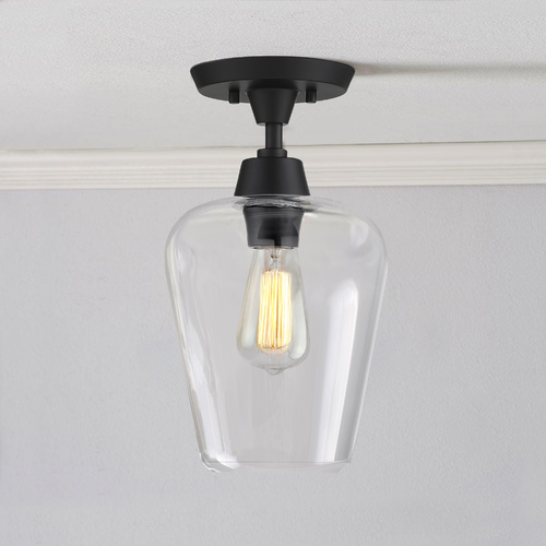 Octave 8-Inch Semi-Flush Mount in Black by Savoy House