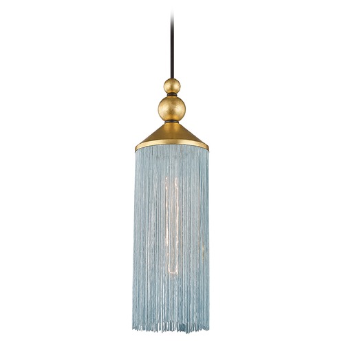 Mitzi by Hudson Valley Mitzi By Hudson Valley Scarlett Gold Leaf Pendant Light with Cylindrical Shade H300701-GL/BL