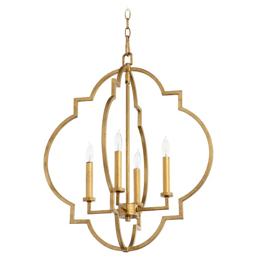 Quorum Lighting Dublin Gold Leaf Pendant by Quorum Lighting 6942-4-74