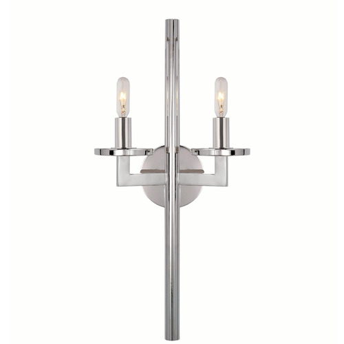 Visual Comfort Signature Collection Kelly Wearstler Liaison Double Sconce in Nickel by VC Signature KW2201PN