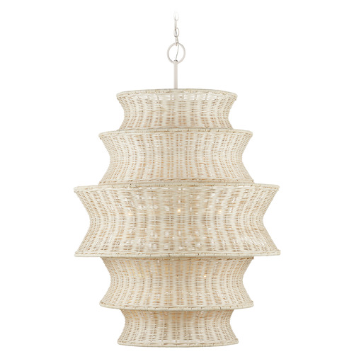 Currey and Company Phebe Bleached Natural / Vanilla Pendant Light