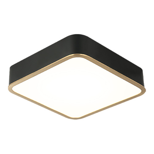 Matteo Lighting Matteo Lighting Ainslay Black & Aged Gold Brass LED Flushmount Light M10542BKAG