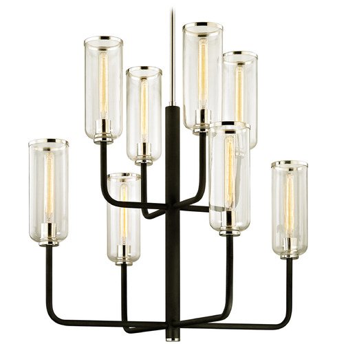 Troy Lighting Aeon Textured Black & Polish Nickel Chandelier