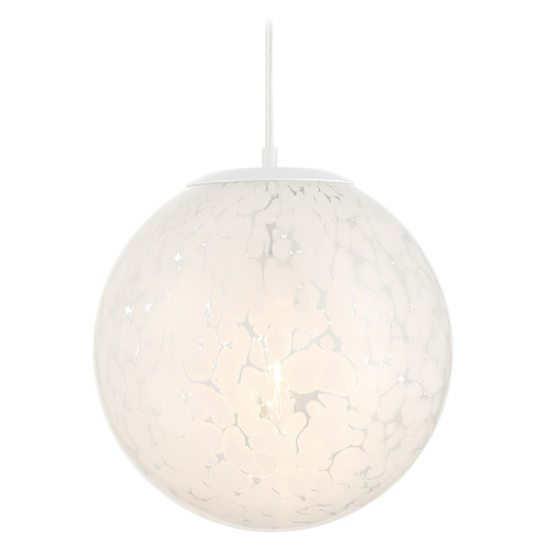 Designers Fountain Circo Matte White Pendant Light with Globe Shade