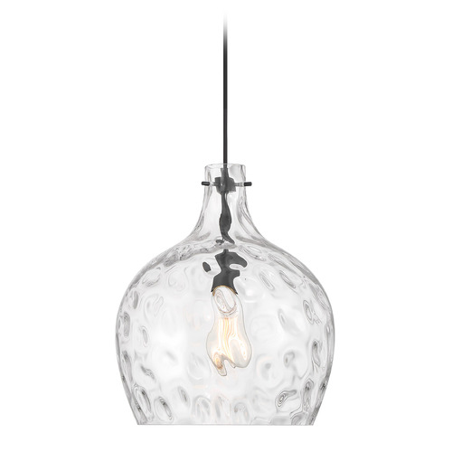 Meridian Meridian Matte Black Pendant Light with Bowl / Dome Shade M7053MBK