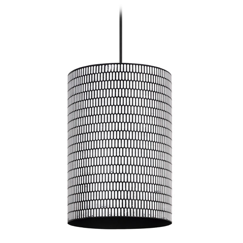 Maxim Lighting Shaka Black & White Pendant Light with Cylindrical Shade