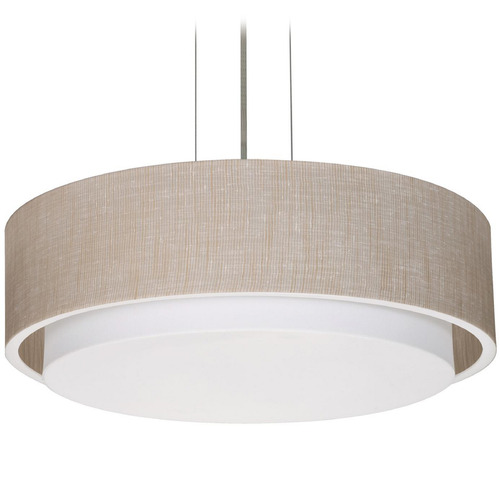 Afx Lighting Sanibel Satin Nickel LED Pendant Light with Drum Shade