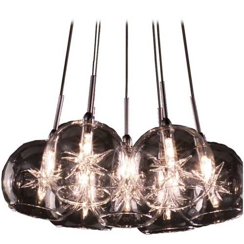 ET2 Lighting Starburst 7-Light Pendant in Satin Nickel by ET2 Lighting E20114-24