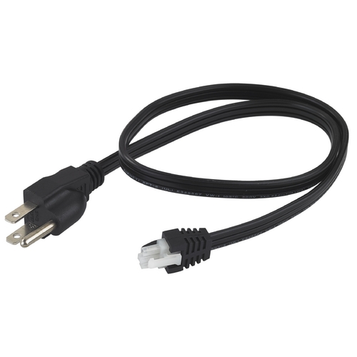 Black 2 Foot Power Cord and Plug for Recesso Under Cabinet Light