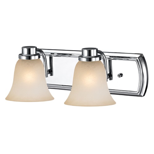 Design Classics Lighting Caramel Glass Bathroom Light in Chrome with 2-Lights 1202-26 GL9222-CAR